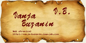 Vanja Bužanin vizit kartica